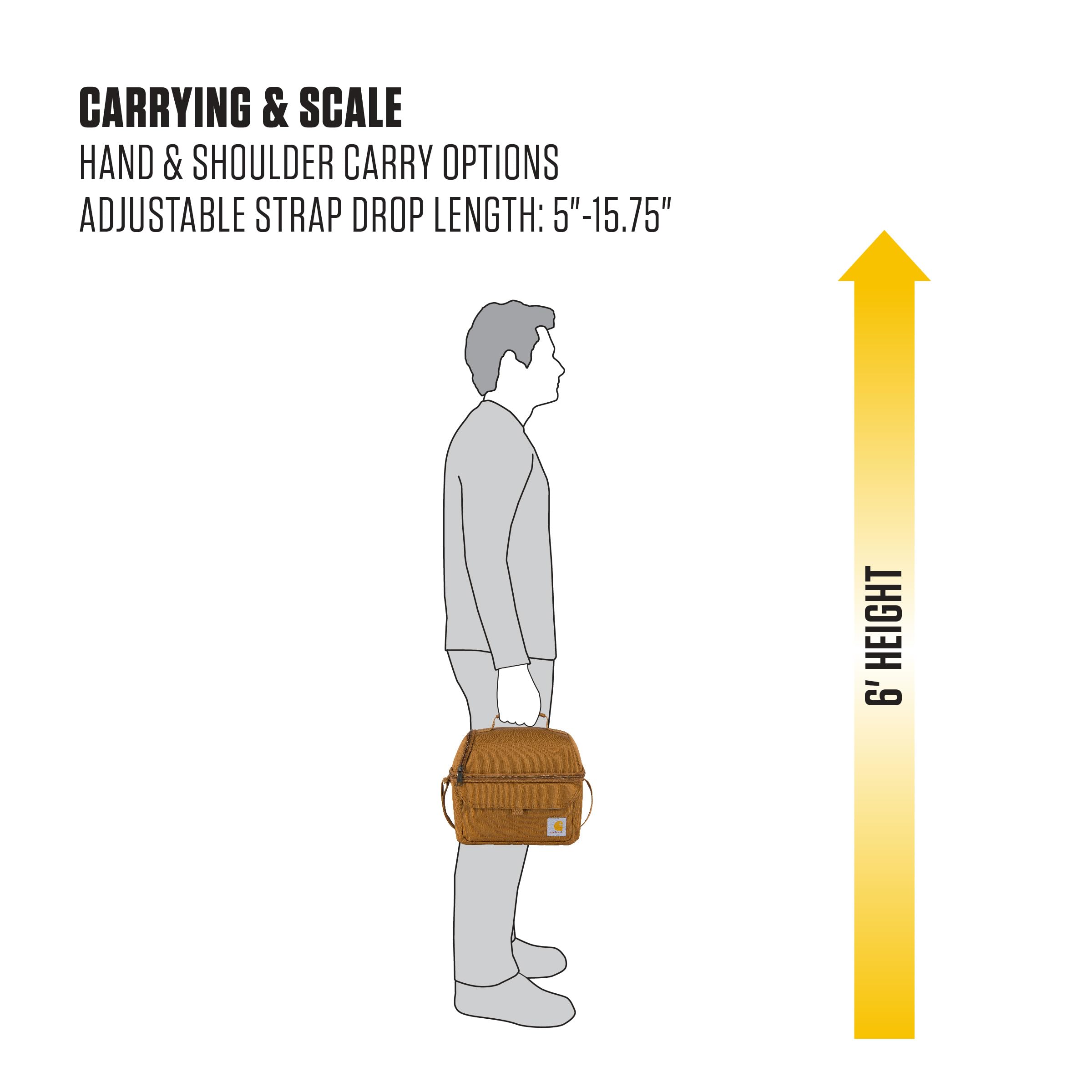 Carhartt 12 Can Two Compartment Lunch Box | Durable, Fully-Insulated Lunch Bag for Women & Men, Large Lunchbox (Gravel) - Image 7