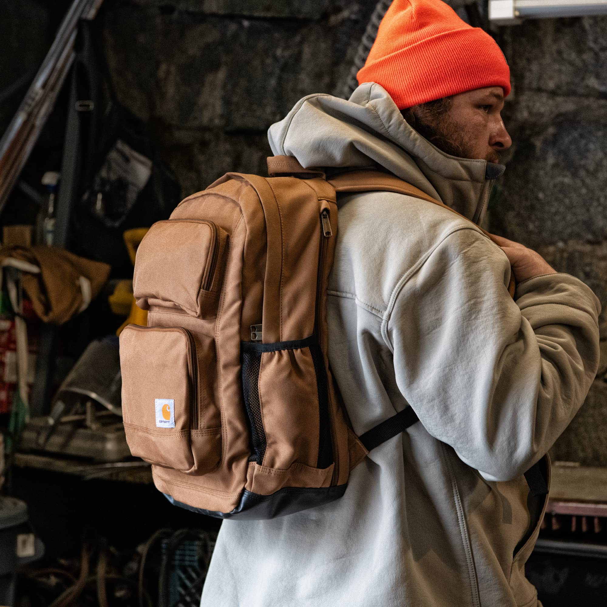 Carhartt 28L Dual-Compartment Backpack, Durable Pack with Laptop Sleeve and Duravax Abrasion Resistant Base, Navy - Image 6