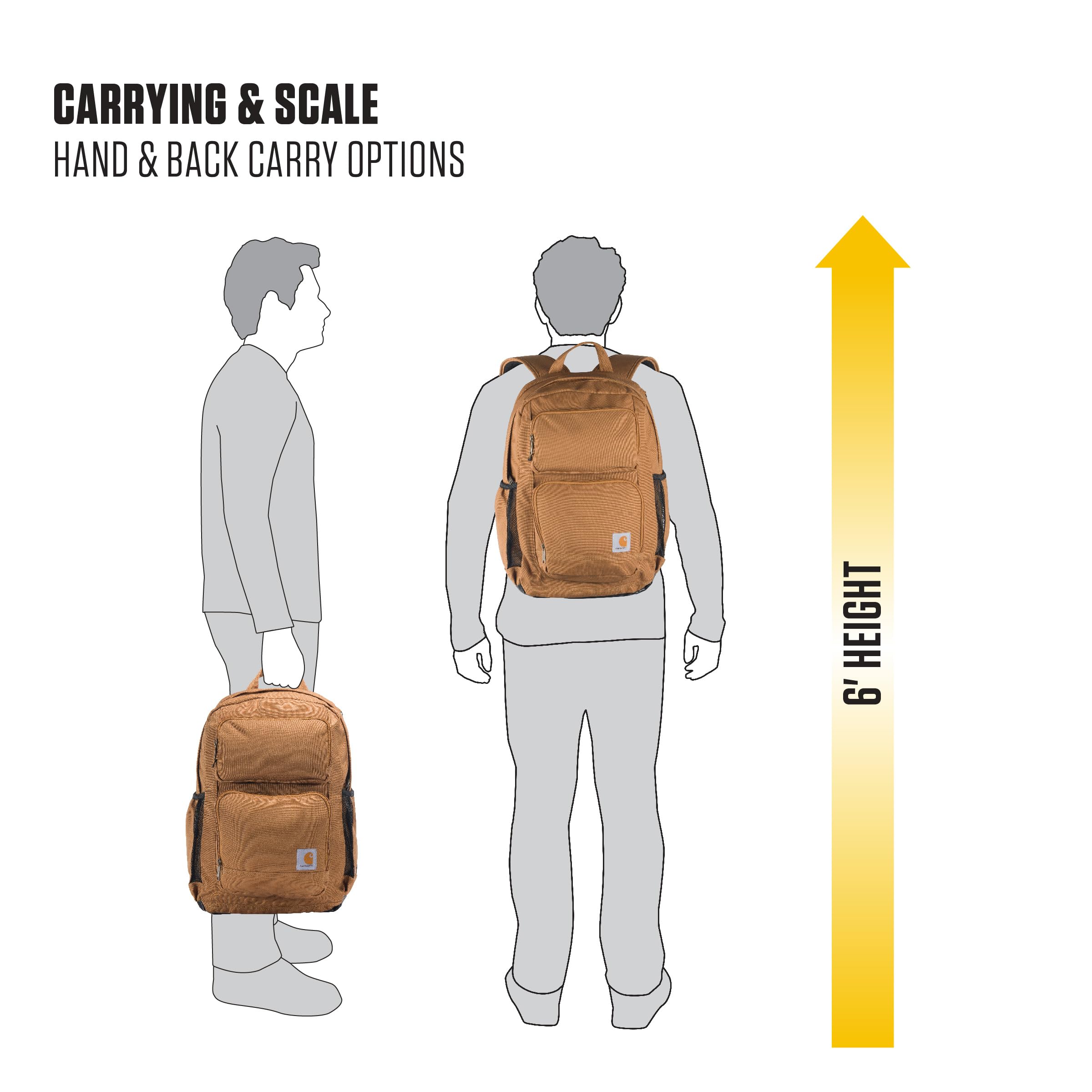 Carhartt 28L Dual-Compartment Backpack, Durable Pack with Laptop Sleeve and Duravax Abrasion Resistant Base, Navy - Image 7