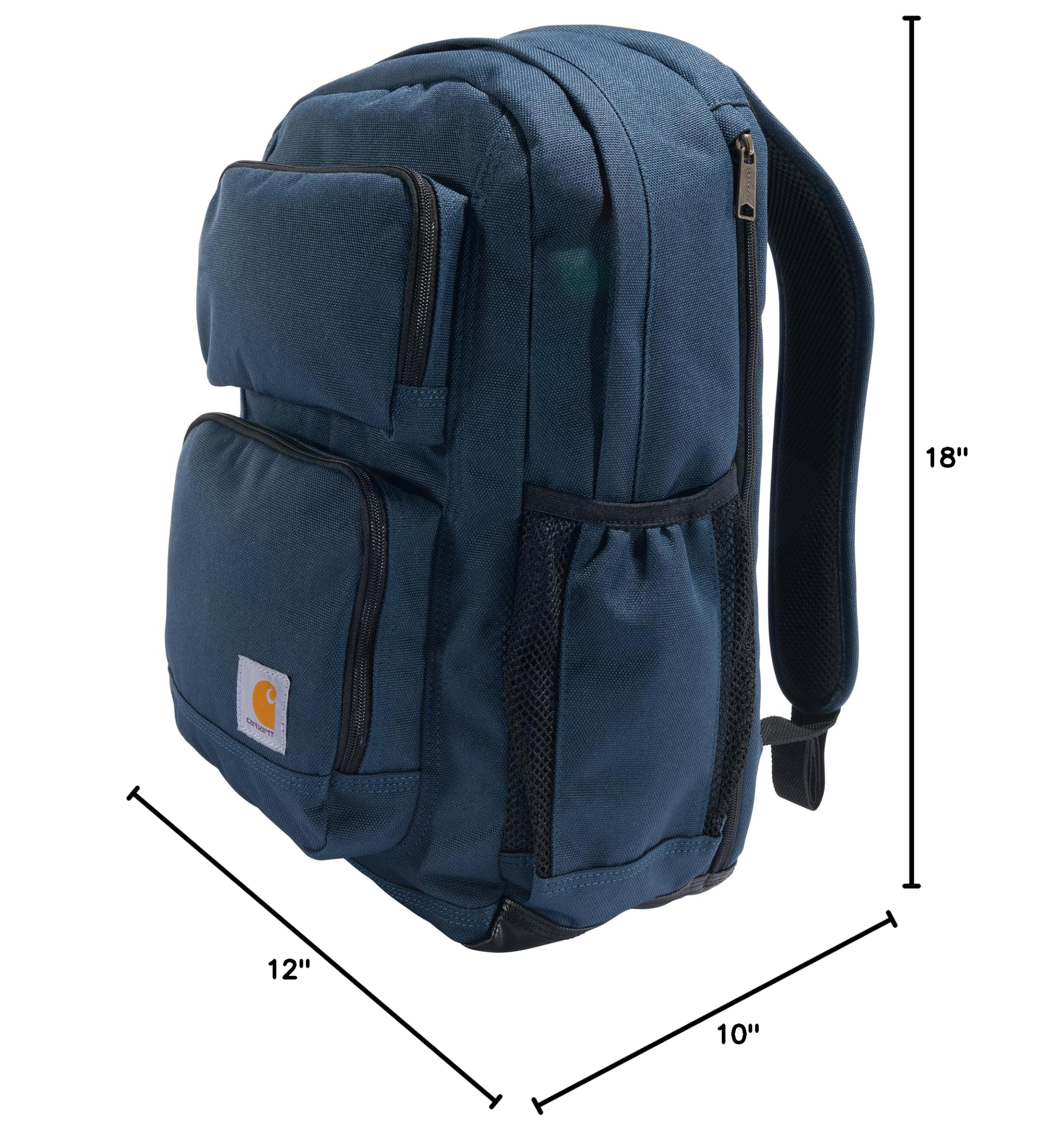 Carhartt 28L Dual-Compartment Backpack, Durable Pack with Laptop Sleeve and Duravax Abrasion Resistant Base, Navy - Image 8