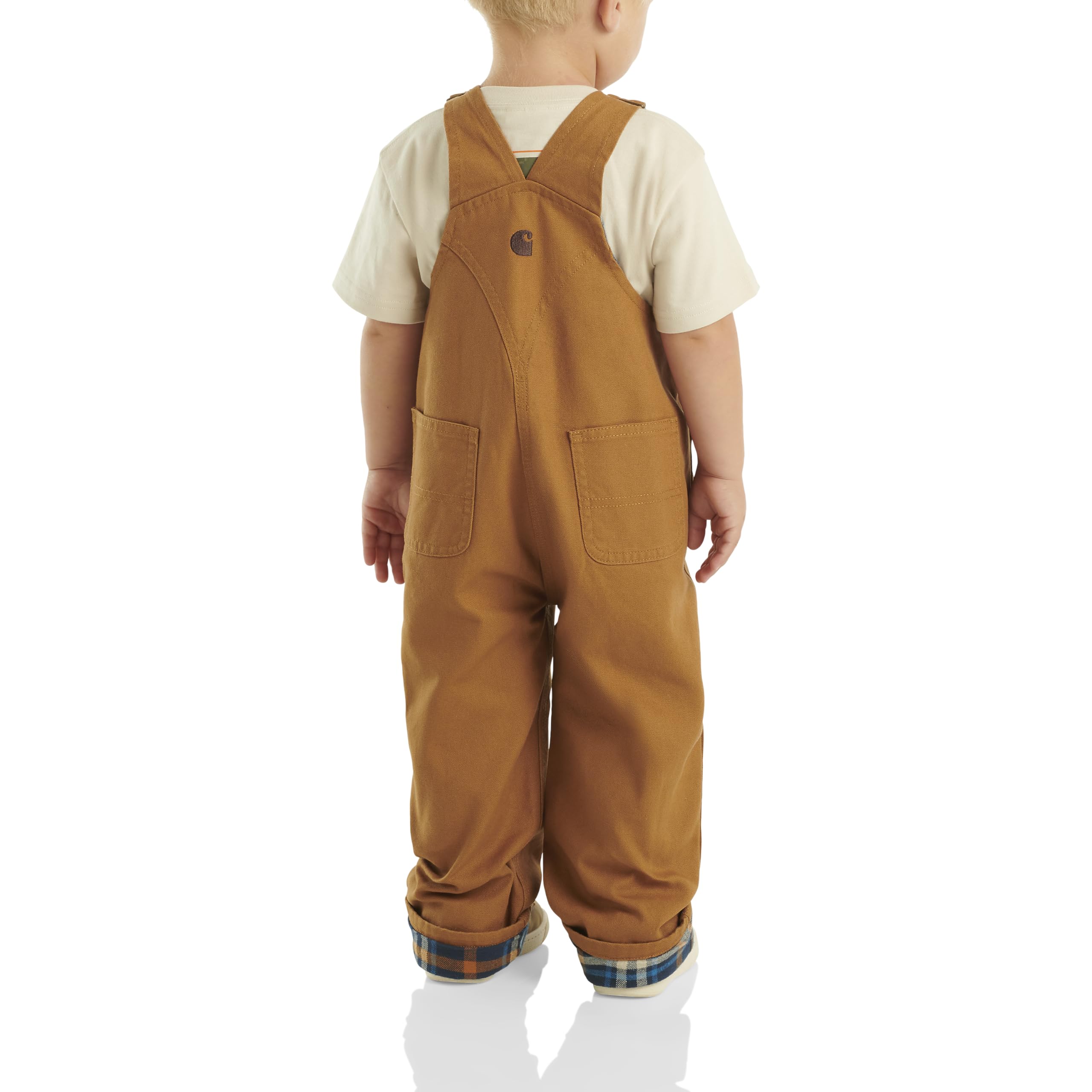 Carhartt Baby Boys' Washed Canvas Flannel Lined Bib Overall - Image 4