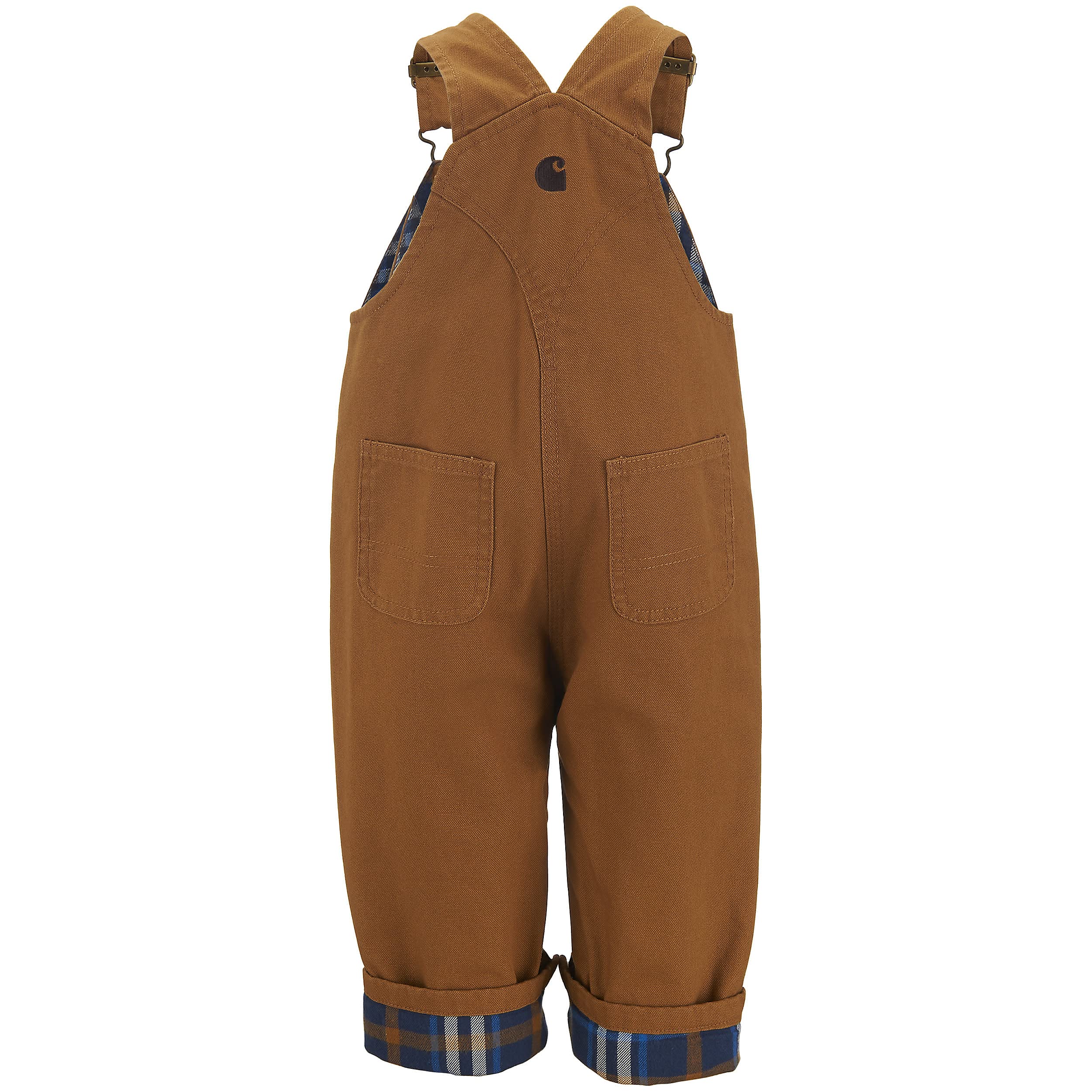 Carhartt Baby Boys' Washed Canvas Flannel Lined Bib Overall - Image 5