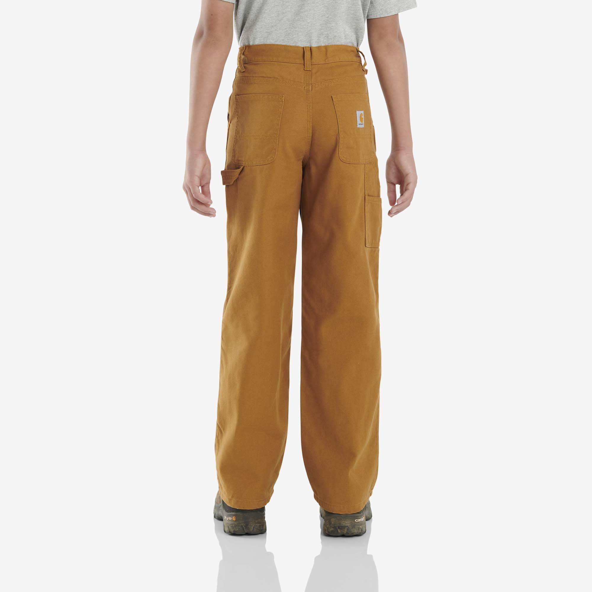 Carhartt Boys Flannel-Lined Canvas Dungaree Pants - Image 3