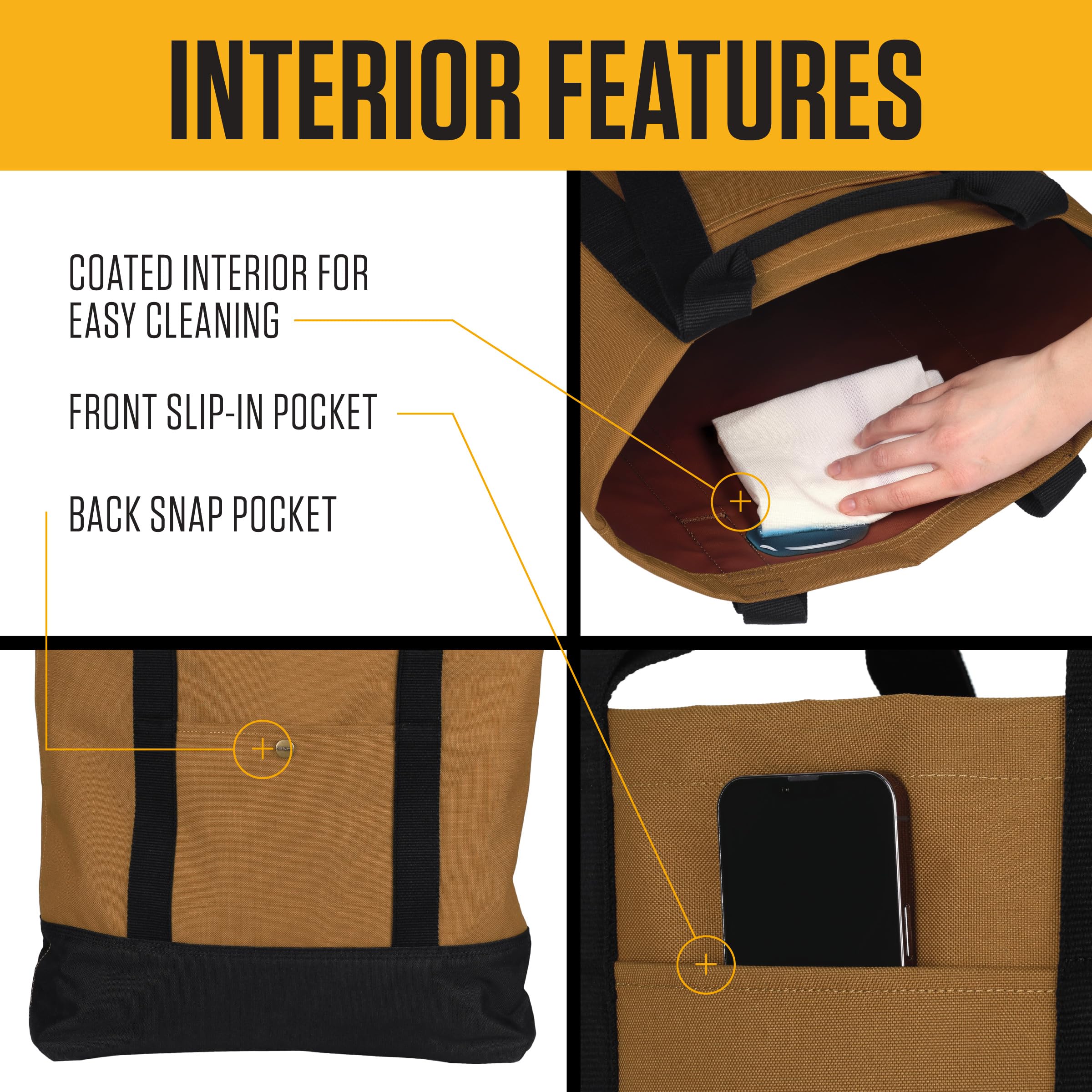 Carhartt Classic Vertical Open Tote Bag, Durable Water Repellent Material W/Hand and Shoulder Straps - Image 3
