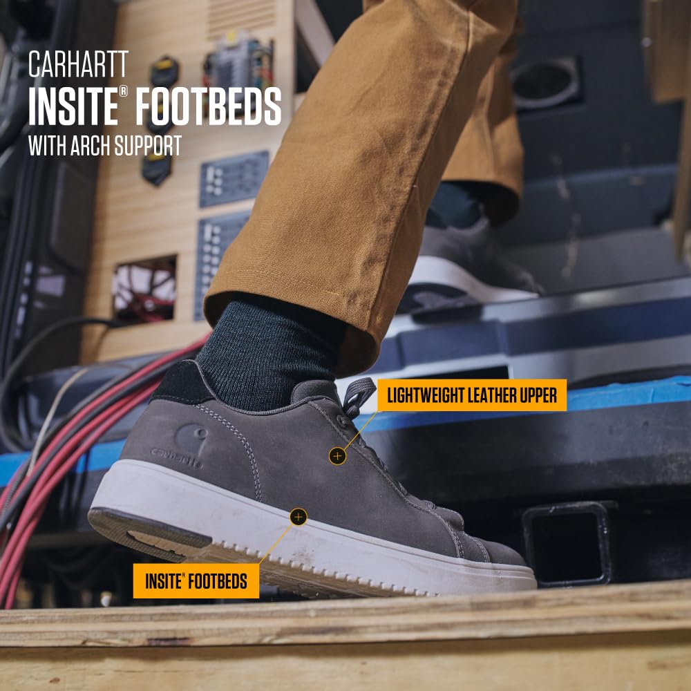 Carhartt Detroit Leather Sneakers for Men - Comfortable Shoes for Men with Wide Toe Box, Comfort Footbed and Midsole, and Slip-Resistant Outsole - Image 6