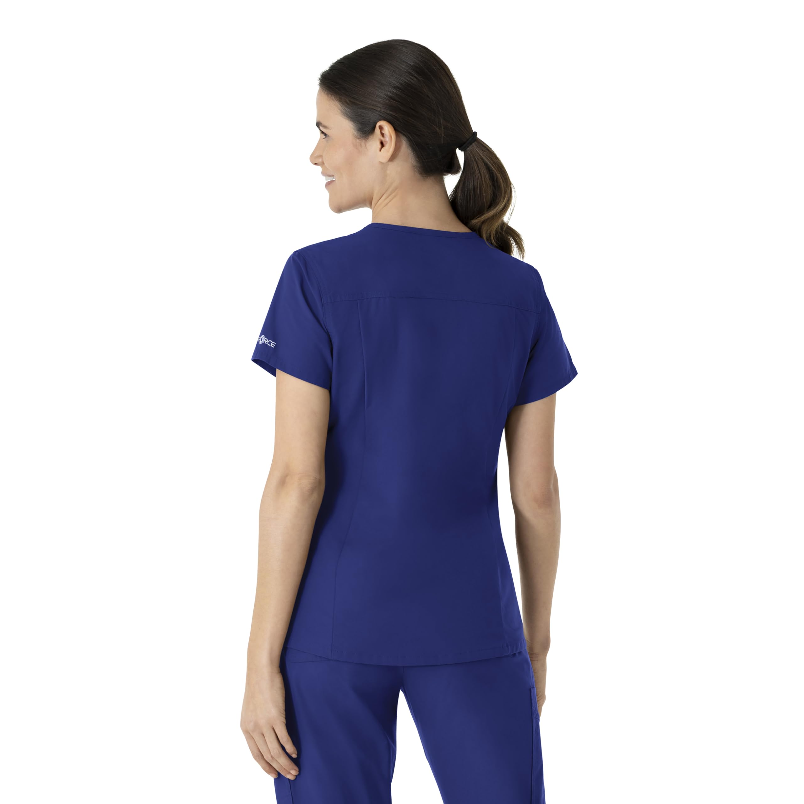 Carhartt Force Essentials Women's V-Neck Scrub Top, Galaxy Blue, M - Image 3