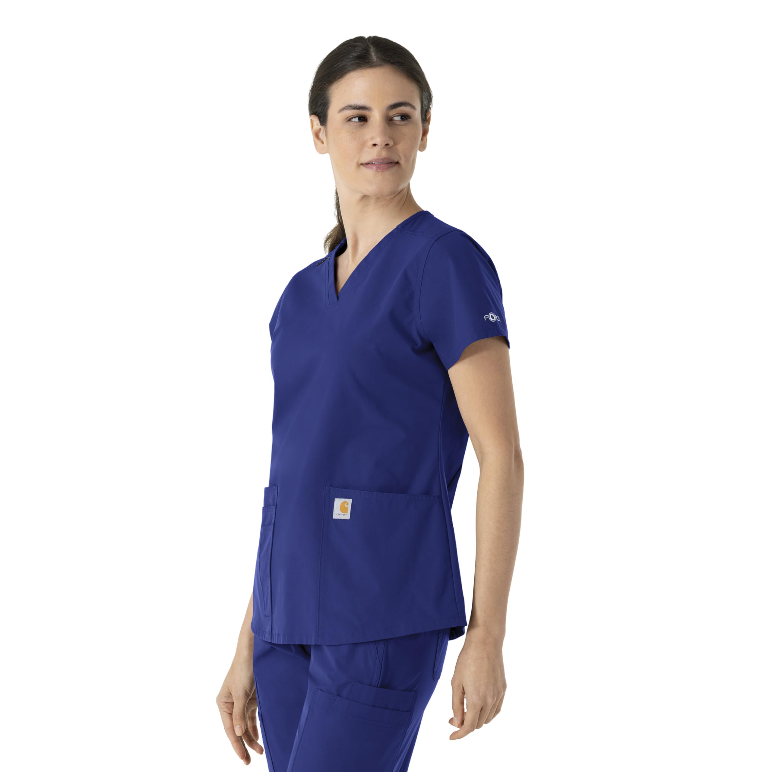 Carhartt Force Essentials Women's V-Neck Scrub Top, Galaxy Blue, M - Image 5