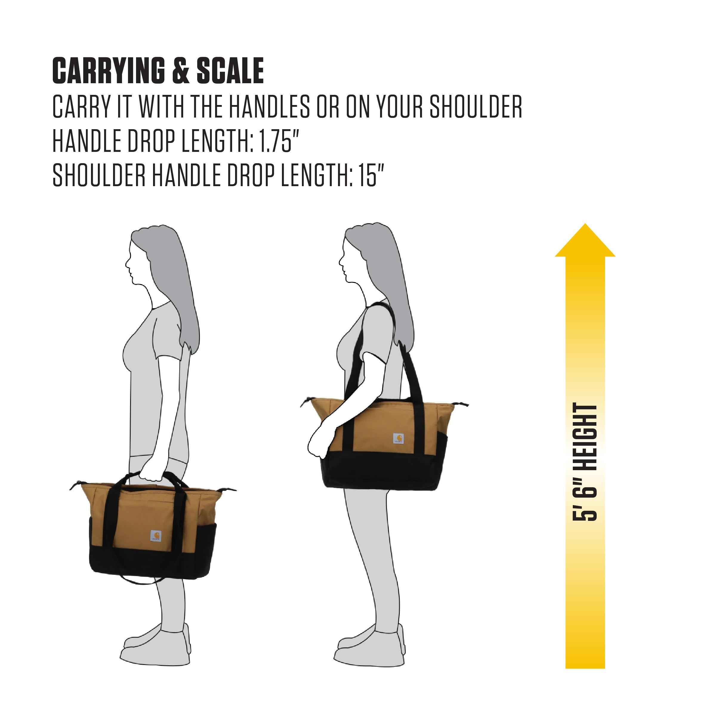 Carhartt Horizontal Zip Classic Laptop Tote Bag, Durable Water Repellent Material W/ 17" Tablet Sleeve - Image 7