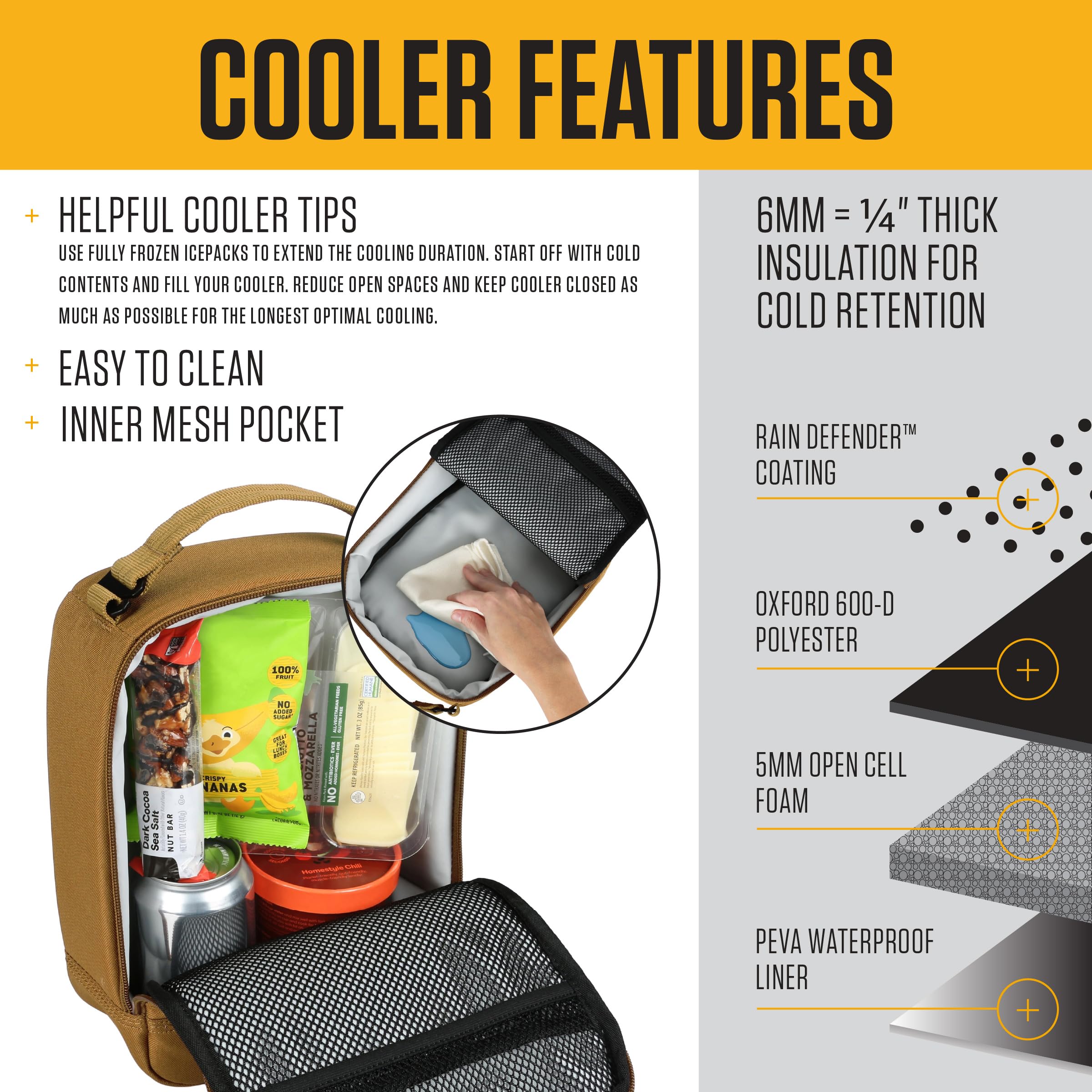 Carhartt Insulated Lunch Cooler For Men and Women, Fully Insulated Lunch Pale for Everyday Use, Rose Tint - Image 3