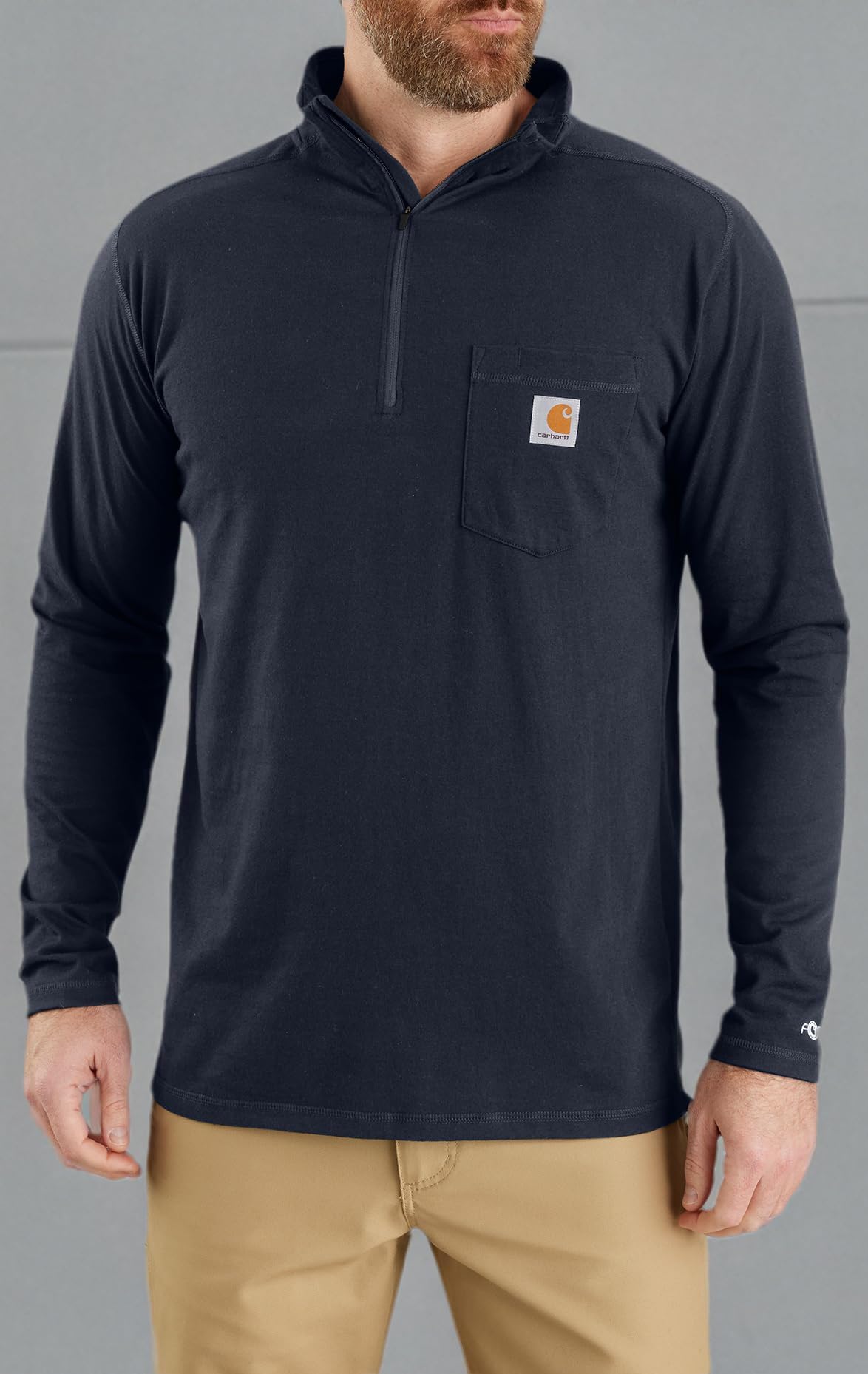Carhartt Men's 104255 Force® Relaxed Fit Quarter Zip Pocket T-Shirt - Image 3