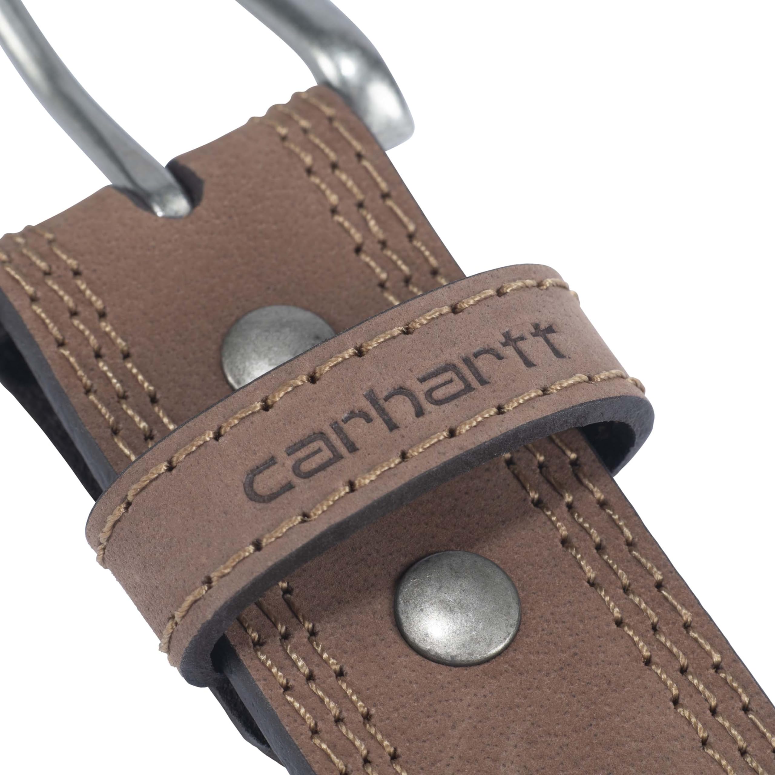 Carhartt Men's Casual Top Grain Saddle Leather Triple Stitch Belt - Image 5