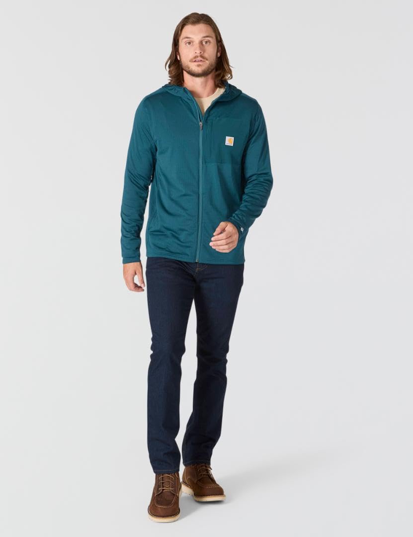 Carhartt Men's Force Relaxed Fit Full-Zip Long-Sleeve Hooded T-Shirt - Image 4