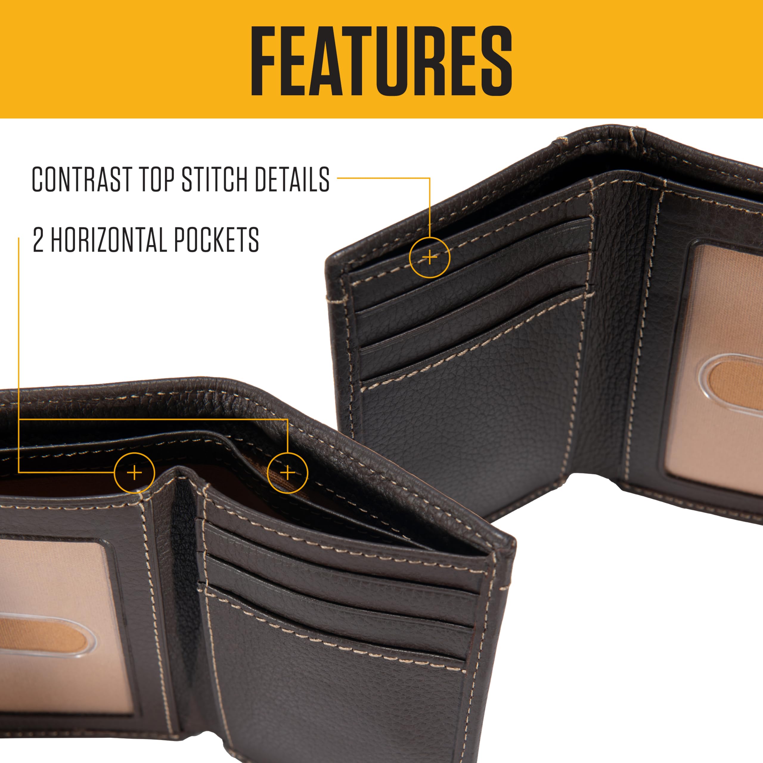 Carhartt Men’s Pebble Leather Full Grain Leather Wallets, Durable Design, Multiple Card Slots, Gifts for Men - Image 4