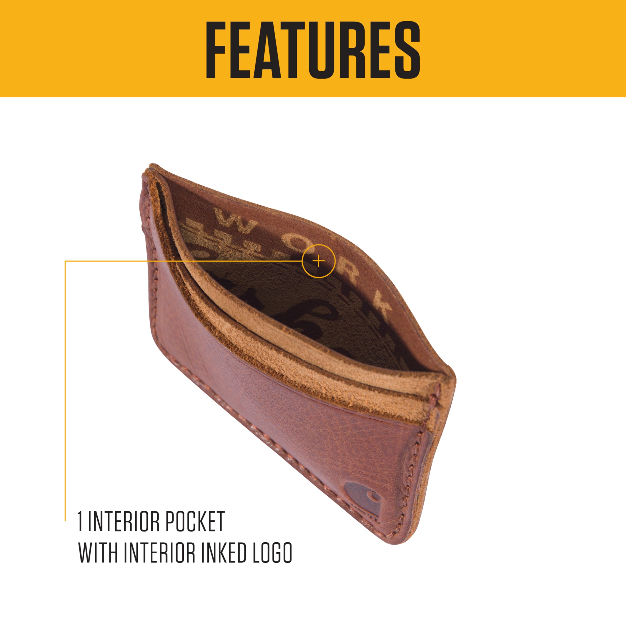Carhartt Mens Full Grain Patina Leather Wallets, Bifold, and Front Pocket Options - Image 3