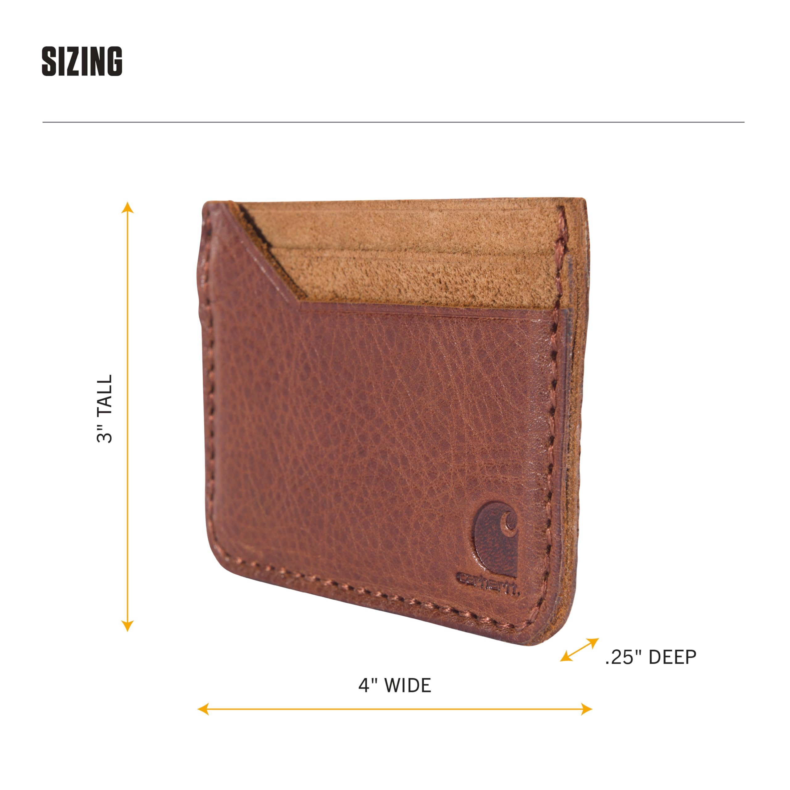 Carhartt Mens Full Grain Patina Leather Wallets, Bifold, and Front Pocket Options - Image 5
