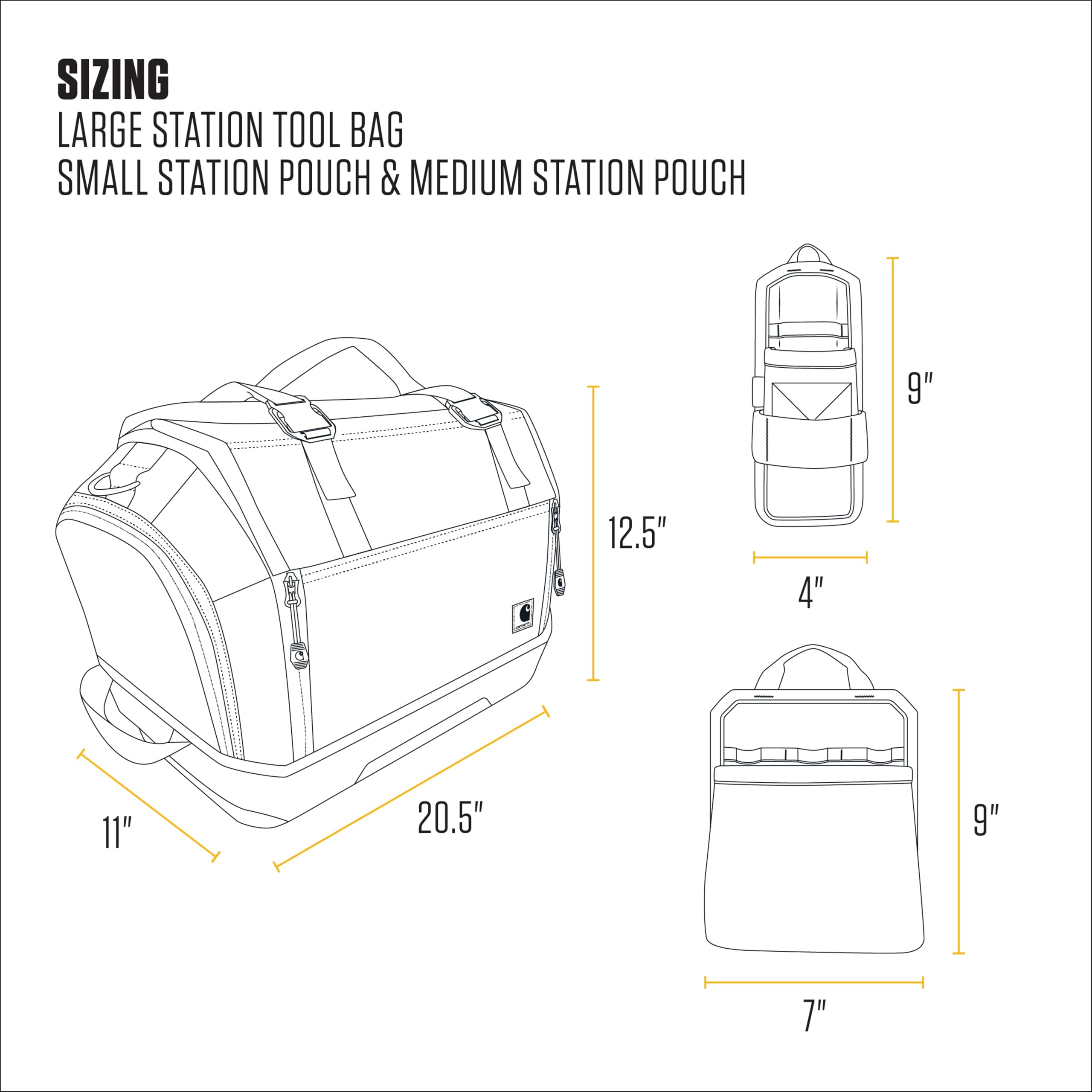 Carhartt Mens Station Tool Bag W/Adjustable Shoulder Straps, Durable, Water-Resistant Tool Organizer, Large Tool Bag - Image 7