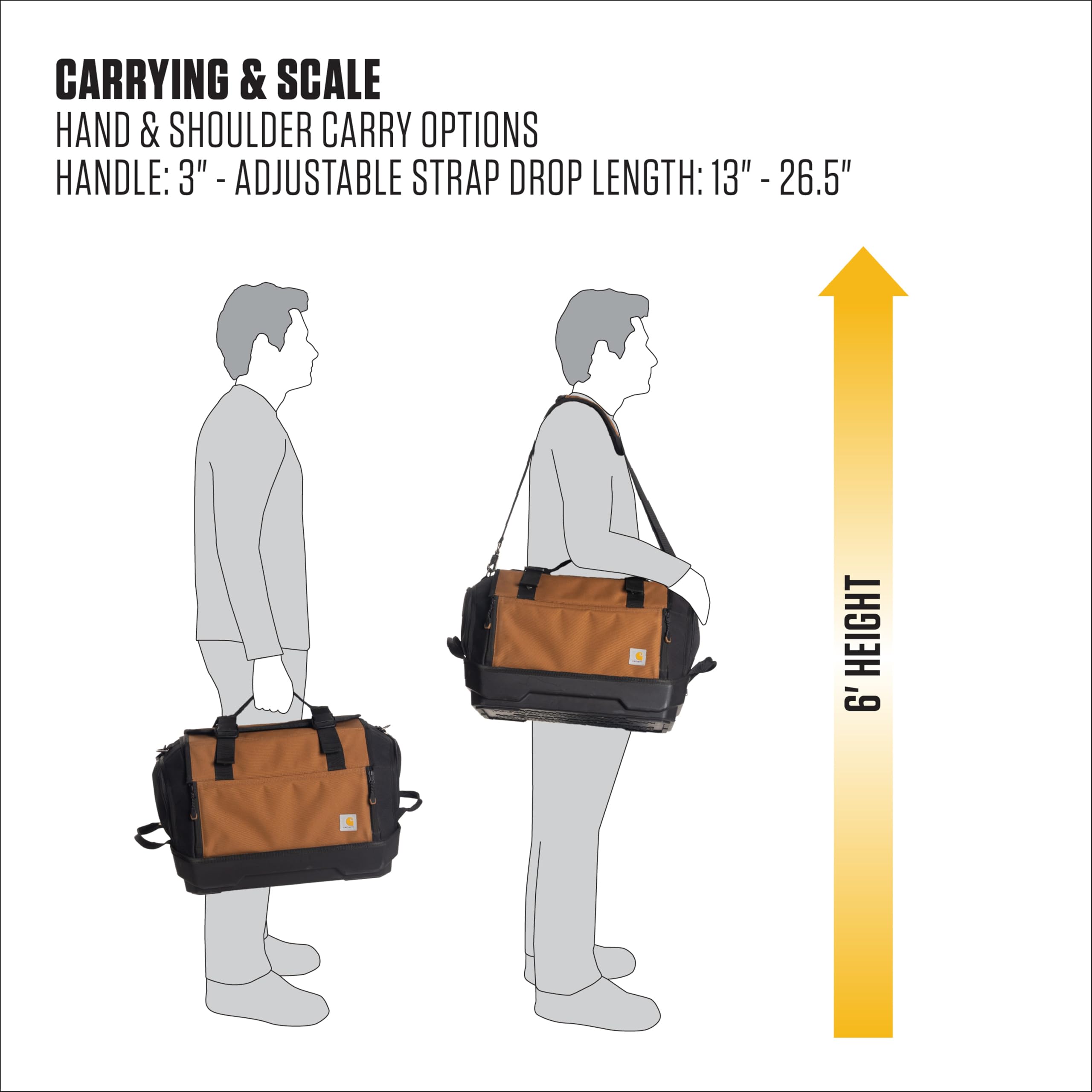 Carhartt Mens Station Tool Bag W/Adjustable Shoulder Straps, Durable, Water-Resistant Tool Organizer, Large Tool Bag - Image 8
