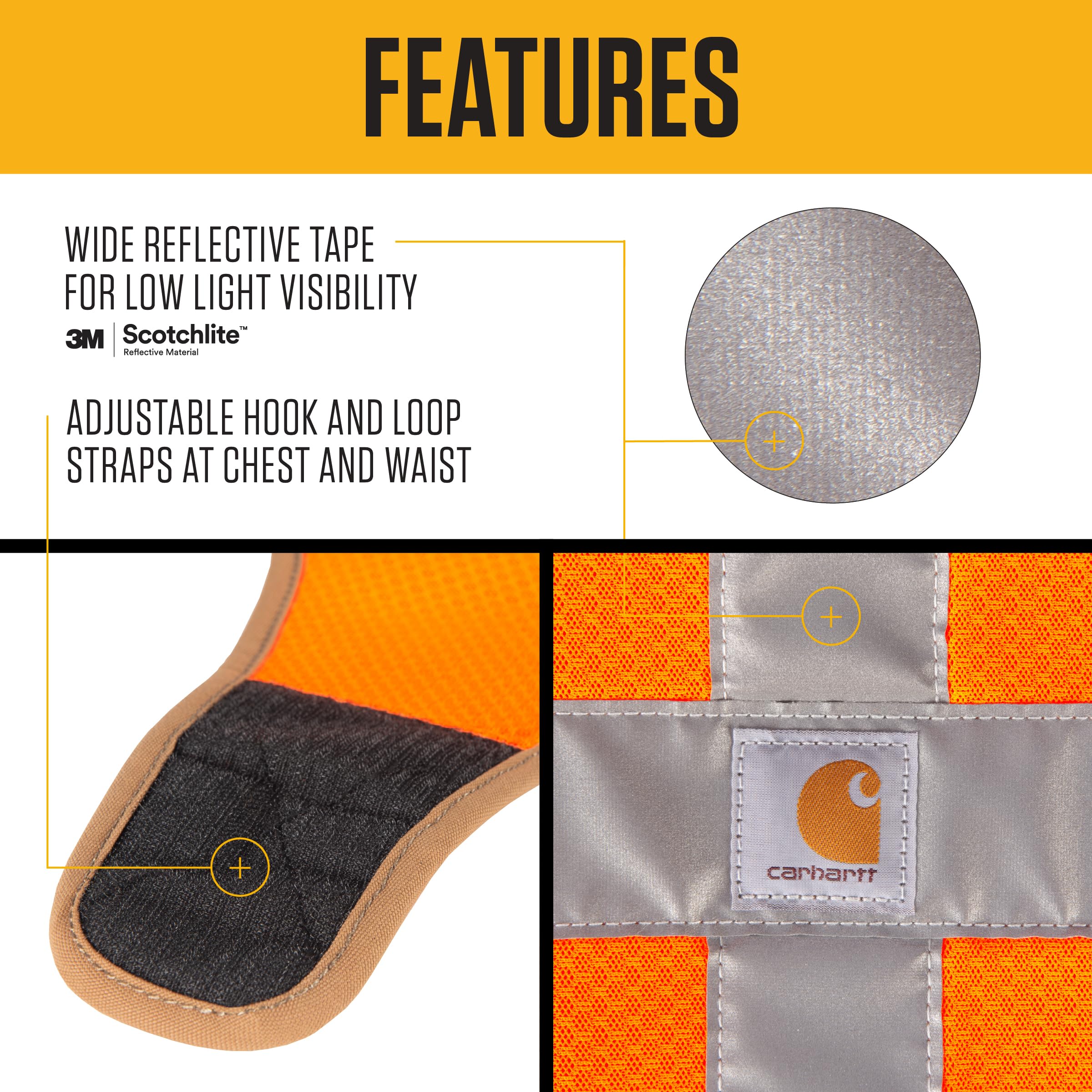 Carhartt Mesh Safety Dog Vest, Hi-Visibility Lightweight Dog Vest - Image 3