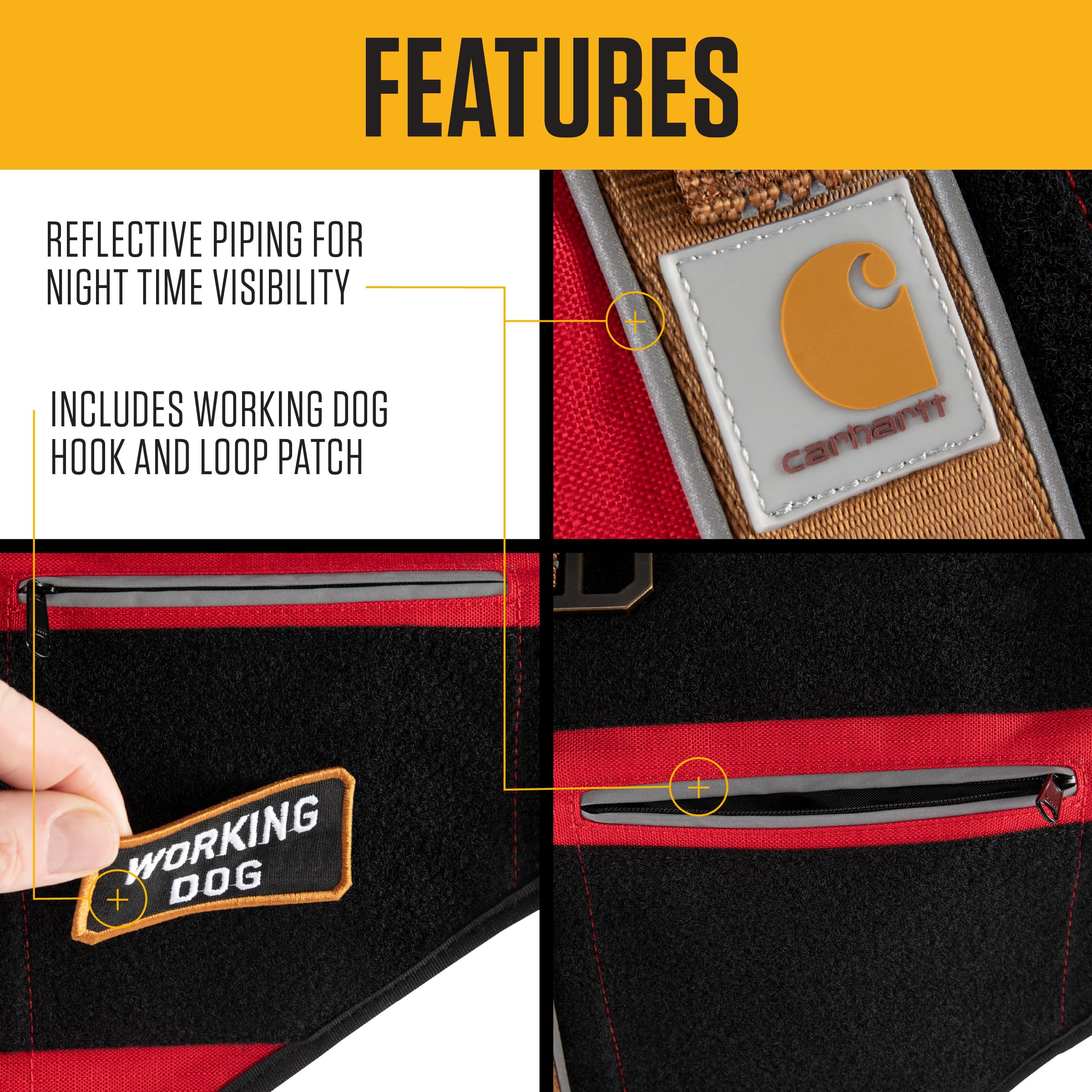 Carhartt Nylon Ripstop Service Dog Harness, Durable & Comfortable Water Repellent Service Dog Vest, Large - Image 3