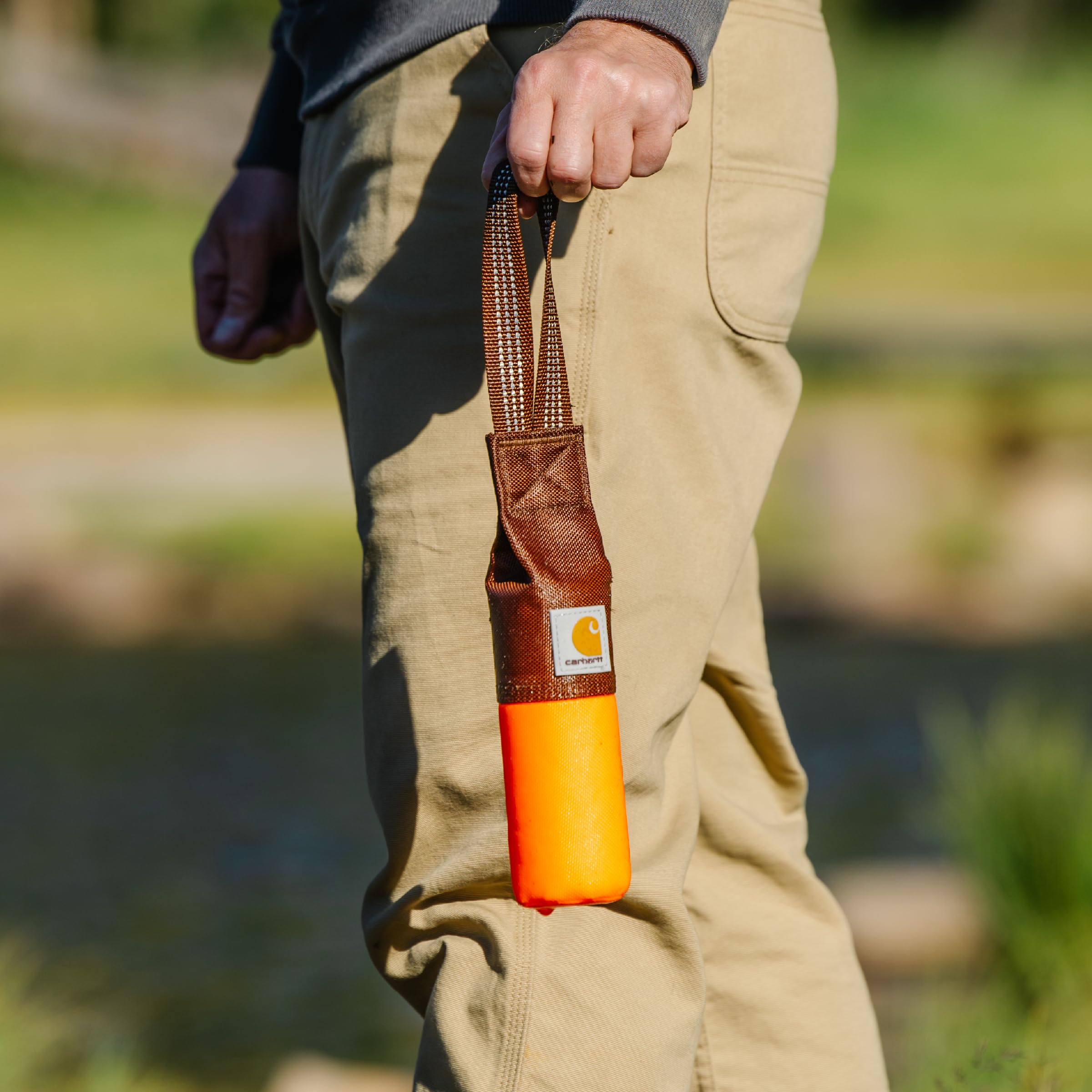 Carhartt Pet Training Tool, Dog Retrieving Bumper, Rugged Nylon Duck Canvas Training Bumper Designed for Retrieval Training, Hunter Orange - Image 6