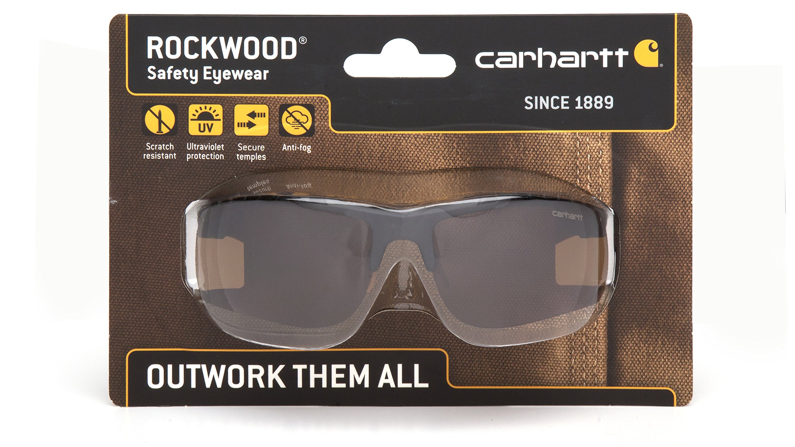 Carhartt Rockwood Safety Glasses, Sandstone Bronze Anti-Fog, Retail Packaging - Image 5