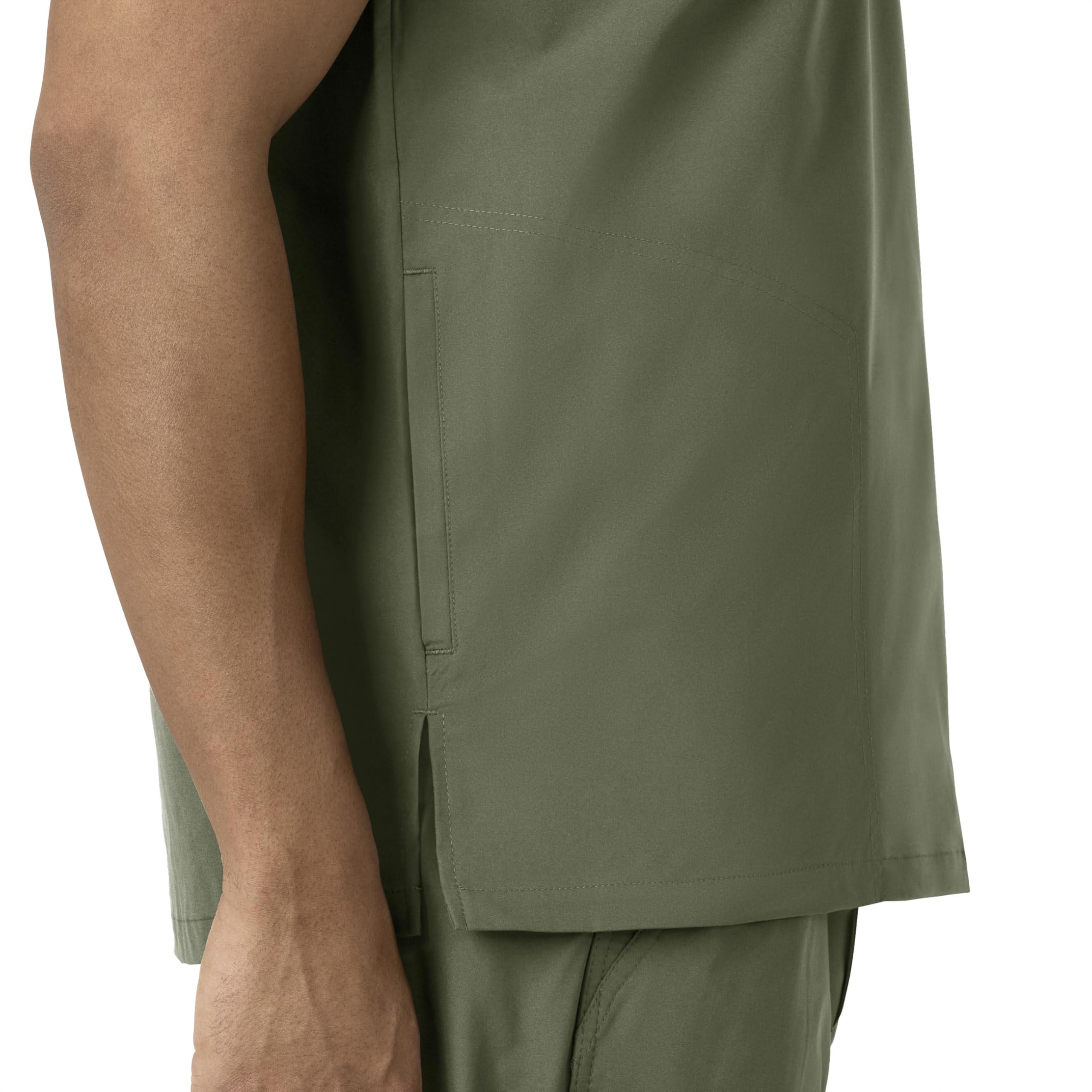Carhartt Scrubs for Men, Force Essentials, V-Neck Shirttail Tops with 4 Pockets Olive - Image 7