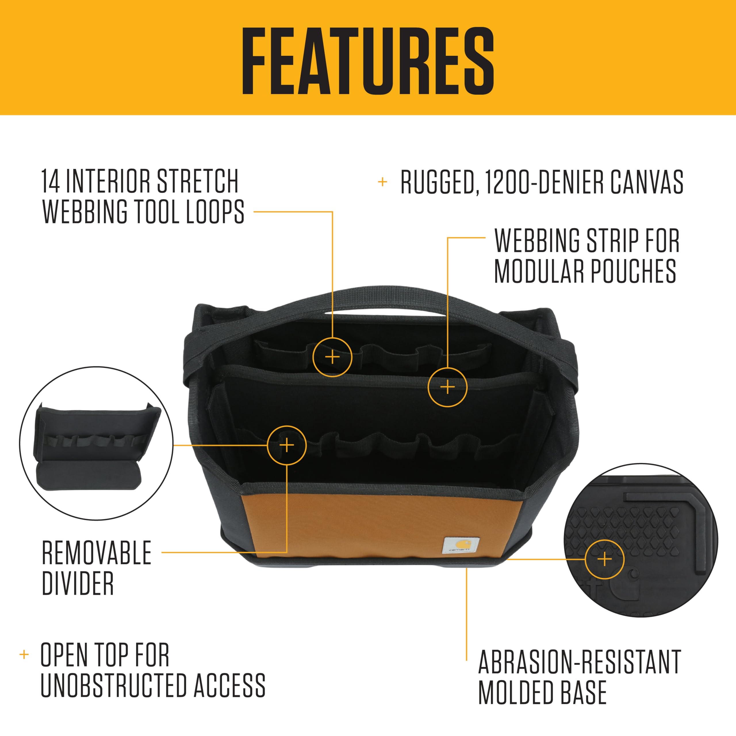 Carhartt Station Tool Organizer, Durable, Water-Resistant, Station Tool Tote - Image 3