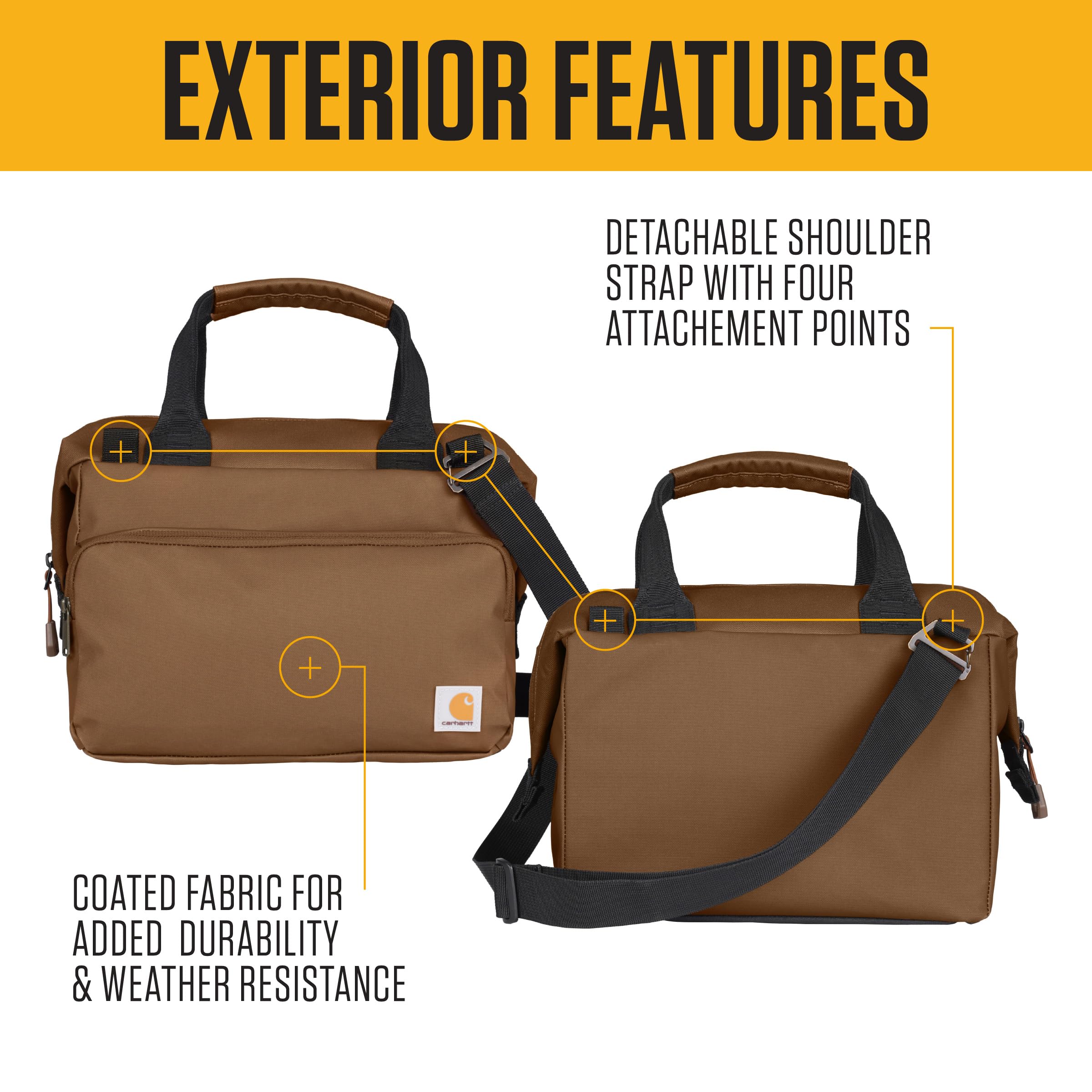 Carhartt Thick Foam Fully Insulated Cold Front Coolers, Premium Ice Retention, Durable Water Resistant Material W/Front Zippered Pocket - Image 3