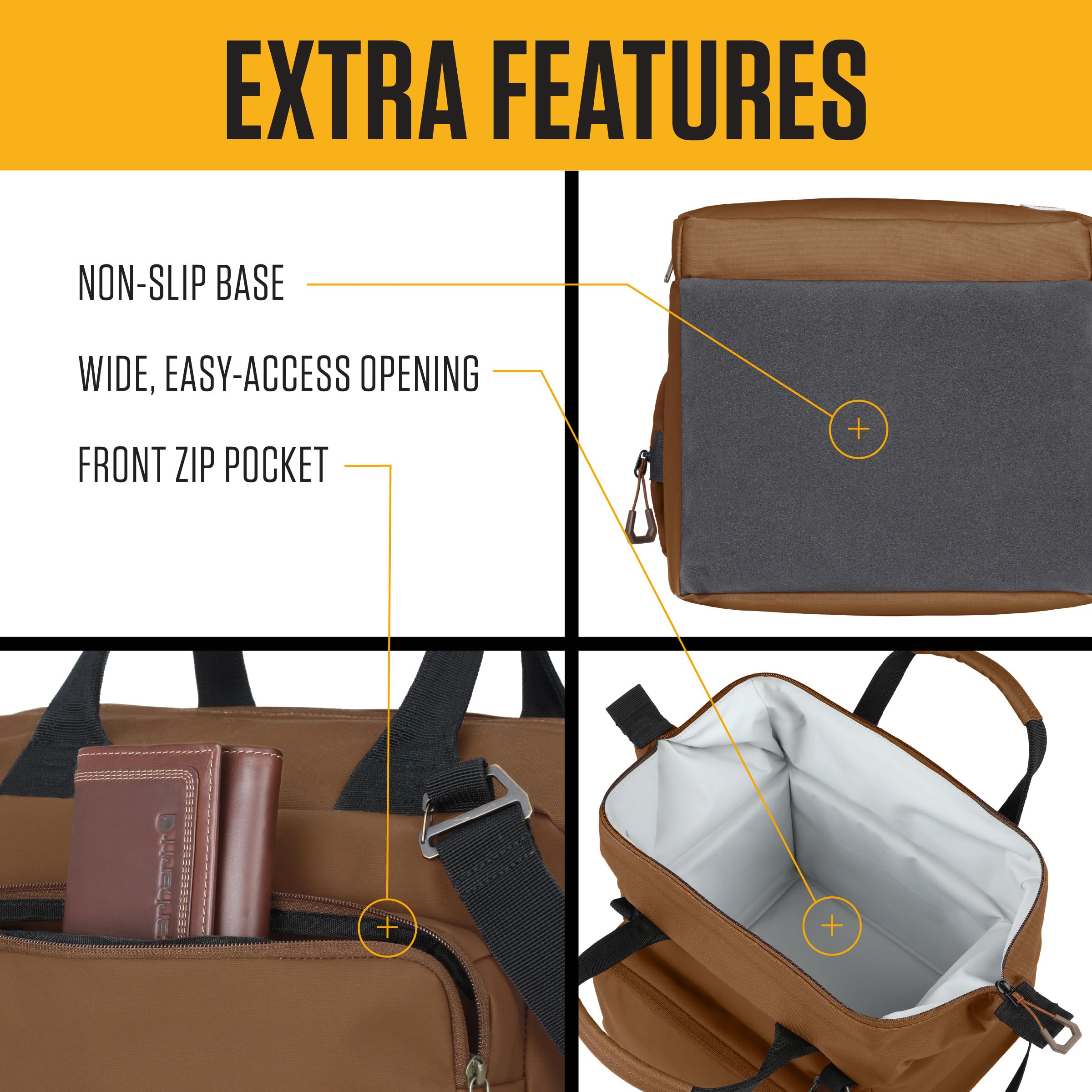 Carhartt Thick Foam Fully Insulated Cold Front Coolers, Premium Ice Retention, Durable Water Resistant Material W/Front Zippered Pocket - Image 4
