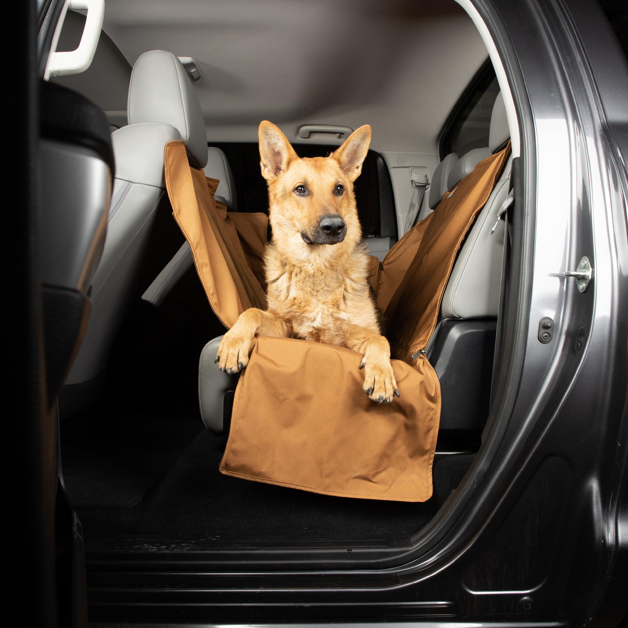 Carhartt Universal Fitted Nylon Duck Pet Hammock, Dog Back Seat Cover, Black - Image 6