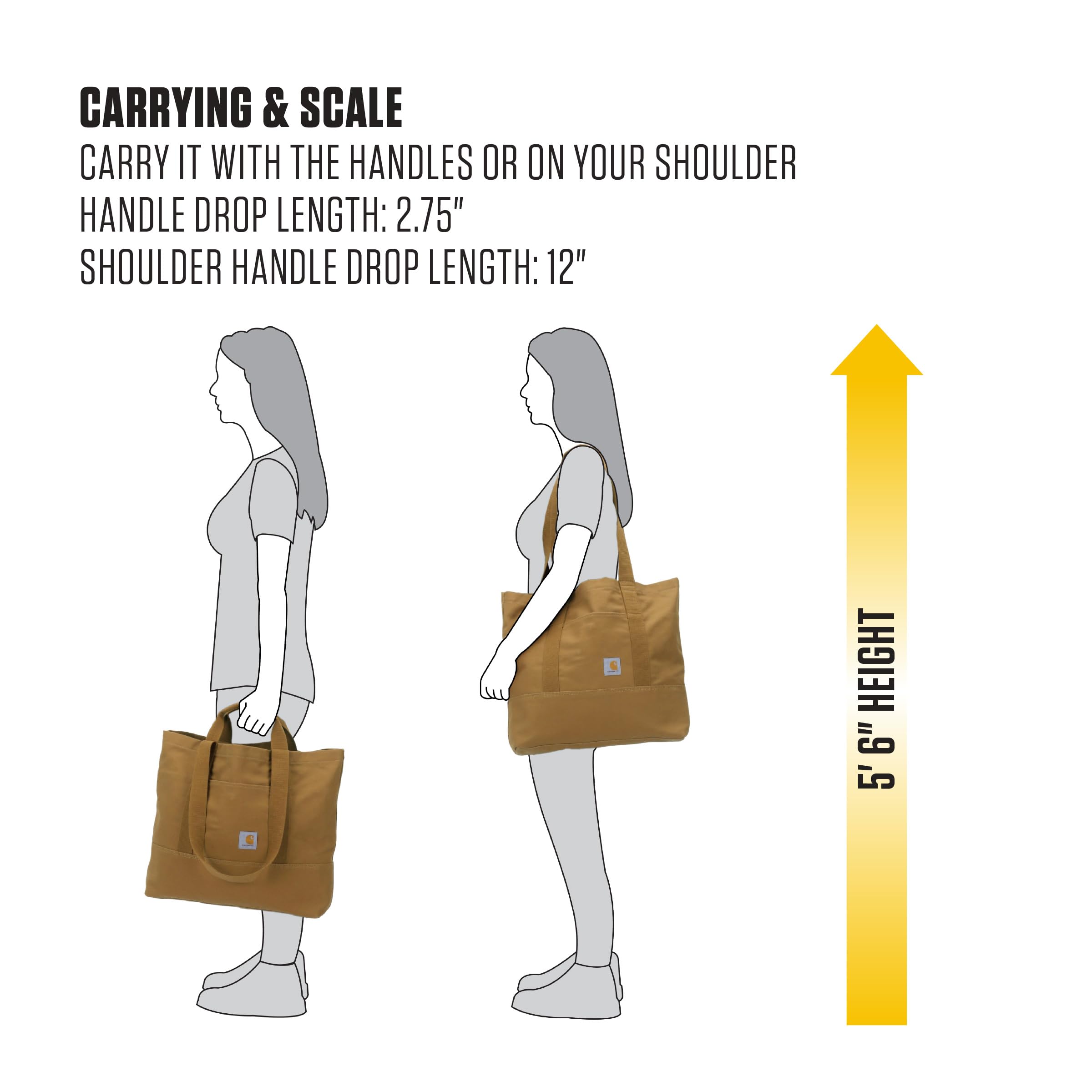 Carhartt Vertical 18L Firm Duck Tote Bag, Firm Duck Cotton Material W/Hand and Shoulder Straps - Image 8