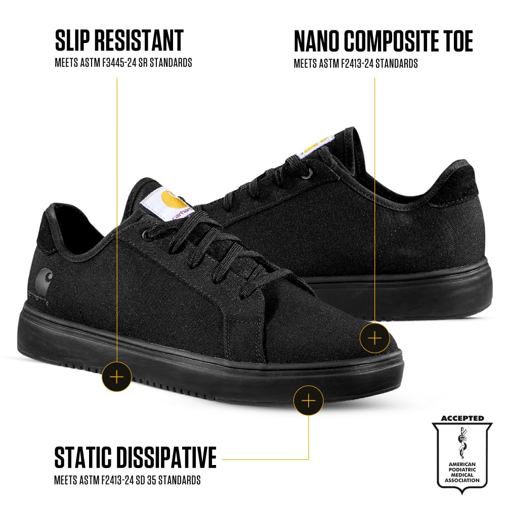 Carhartt Women's Detroit SD Nano Toe Canvas Work Sneakers, Slip Resistant Outsole, Static Dissipative, FastDry Lining - Image 3
