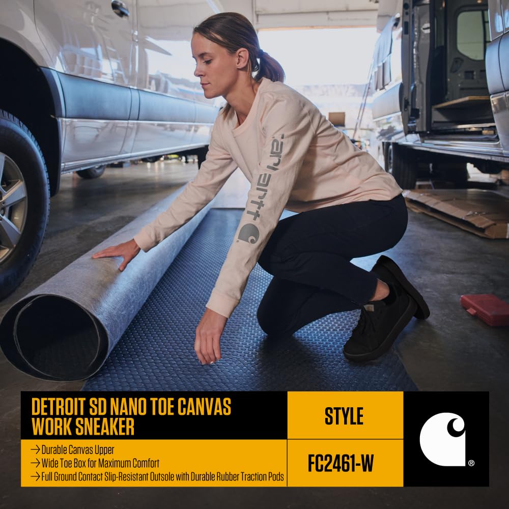 Carhartt Women's Detroit SD Nano Toe Canvas Work Sneakers, Slip Resistant Outsole, Static Dissipative, FastDry Lining - Image 4