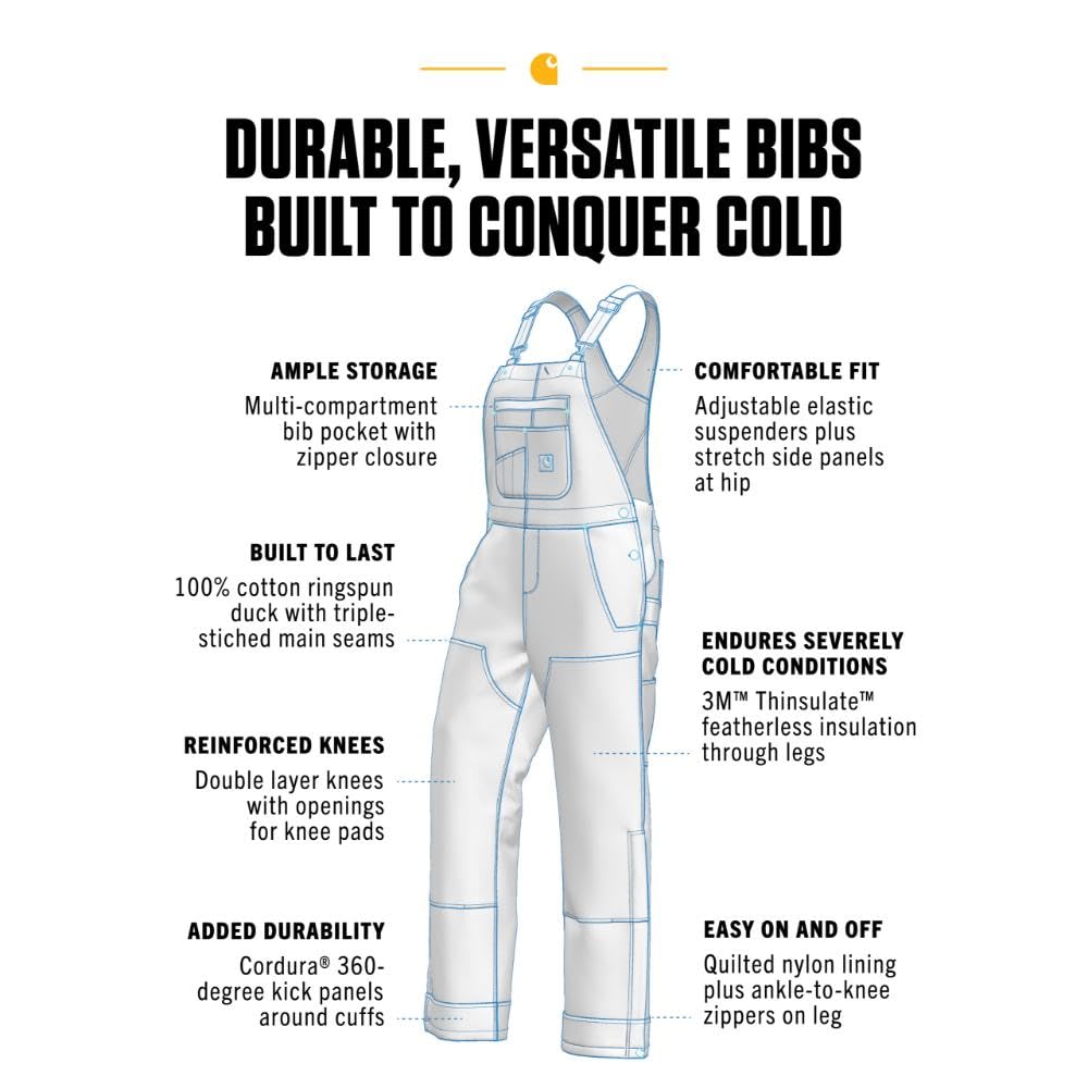 Carhartt Women's Washed Duck Insulated Bib Overall - Image 4