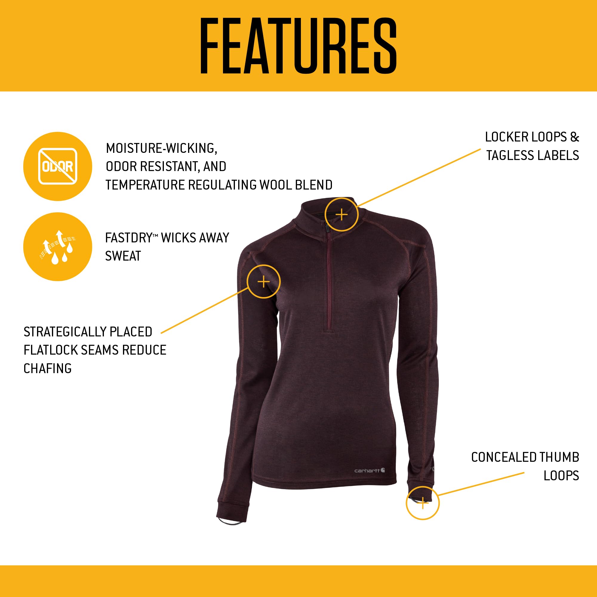 Carhartt Women's WBL133 Women's Base Force® Heavyweight Poly-Wool Quart - Image 4